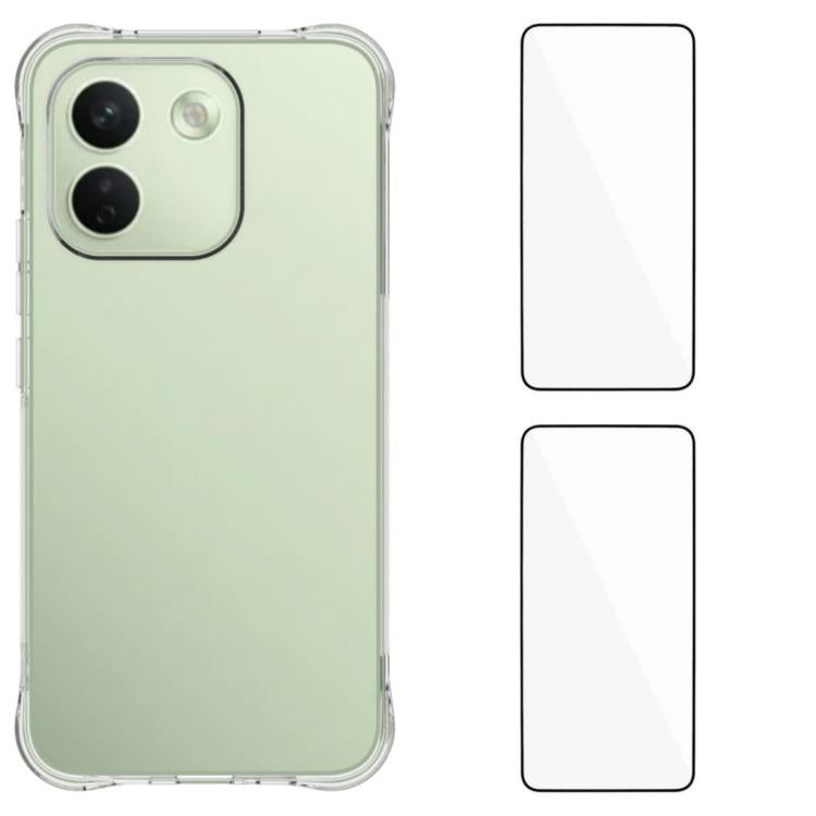 WANLONFENG Transparent Four-Corner Shockproof TPU Phone Case with 2pcs Screen Films, For Redmi 17C 5G, For Redmi Note 17 Pro Max / 17 Pro+ 5G, For Redmi A7 Pro 4G 171mm / Poco C85x 5G, For Redmi 15a 5G, For Redmi Turbo 5 Max / Poco X8 Pro Max 5G       ...