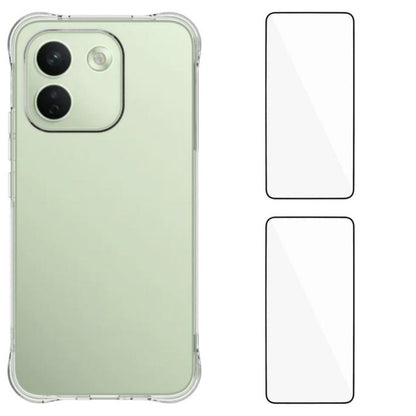 WANLONFENG Transparent Four-Corner Shockproof TPU Phone Case with 2pcs Screen Films, For Redmi 17C 5G, For Redmi Note 17 Pro Max / 17 Pro+ 5G, For Redmi A7 Pro 4G 171mm / Poco C85x 5G, For Redmi 15a 5G, For Redmi Turbo 5 Max / Poco X8 Pro Max 5G       ...