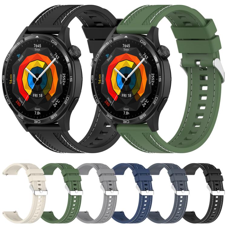 xDfind Stitching Silicone Sport Watch Band, 22mm