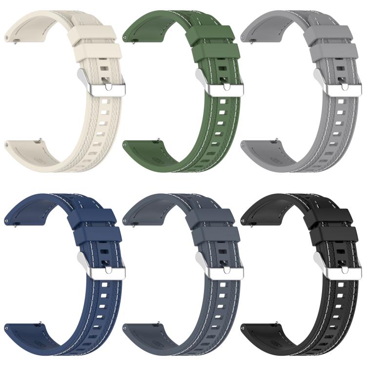xDfind Stitching Silicone Sport Watch Band, 22mm