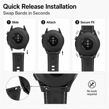 xDfind Stitching Silicone Sport Watch Band, 22mm