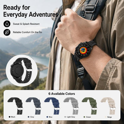 xDfind Stitching Silicone Sport Watch Band, 22mm