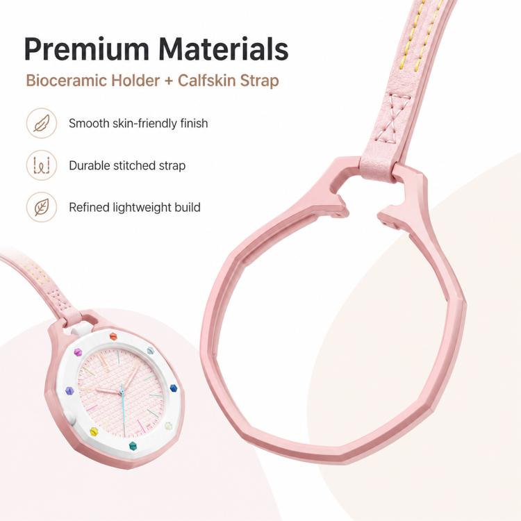 For Swatch Royal Pop xDfind Pocket Watch Calfskin Lanyard and Case, S 18cm, M 32cm, L 42cm