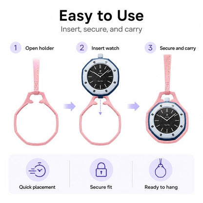 For Swatch Royal Pop xDfind Pocket Watch Calfskin Lanyard and Case, S 18cm, M 32cm, L 42cm