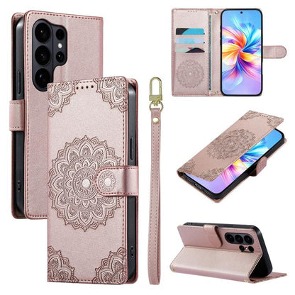 Totem Embossed Magnetic Closure Vegan Leather Phone Case with Strap, For Galaxy S26+ 5G, For Galaxy S26 Edge 5G, For Galaxy S26 Ultra 5G, For Galaxy S26 5G, For Galaxy S25 FE 5G, For Galaxy S25 Edge 5G, For Galaxy S25 5G / S24 5G                       ...