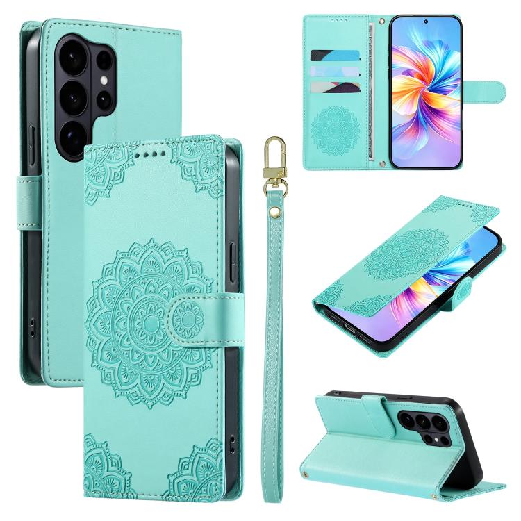 Totem Embossed Magnetic Closure Vegan Leather Phone Case with Strap, For Galaxy S26+ 5G, For Galaxy S26 Edge 5G, For Galaxy S26 Ultra 5G, For Galaxy S26 5G, For Galaxy S25 FE 5G, For Galaxy S25 Edge 5G, For Galaxy S25 5G / S24 5G                       ...