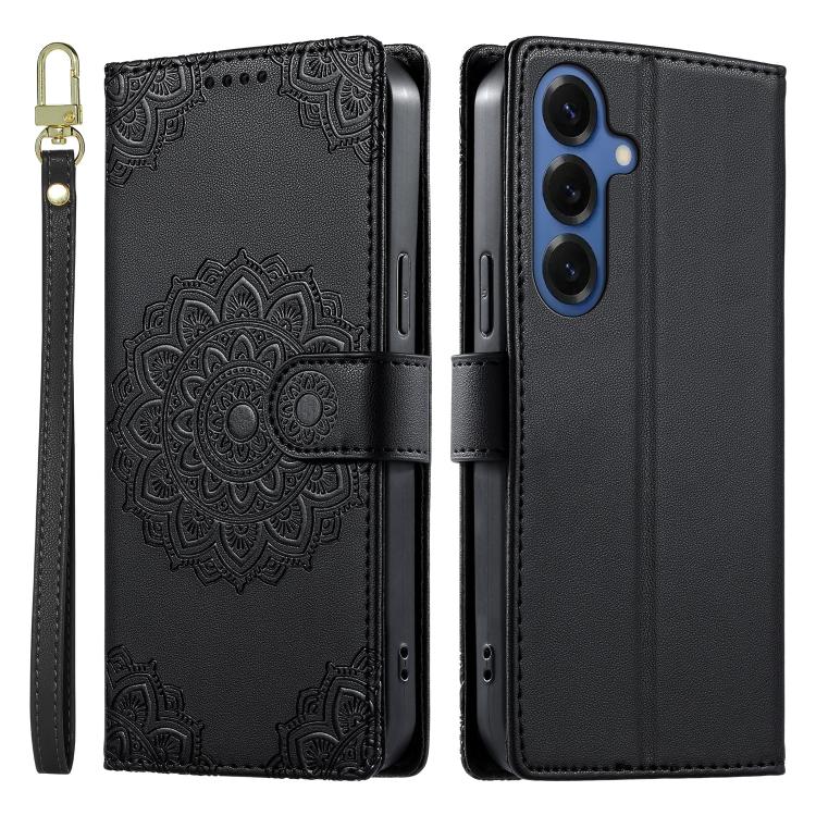 Totem Embossed Magnetic Closure Vegan Leather Phone Case with Strap, For Galaxy S26+ 5G, For Galaxy S26 Edge 5G, For Galaxy S26 Ultra 5G, For Galaxy S26 5G, For Galaxy S25 FE 5G, For Galaxy S25 Edge 5G, For Galaxy S25 5G / S24 5G                       ...