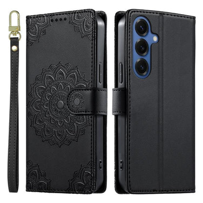 Totem Embossed Magnetic Closure Vegan Leather Phone Case with Strap, For Galaxy S26+ 5G, For Galaxy S26 Edge 5G, For Galaxy S26 Ultra 5G, For Galaxy S26 5G, For Galaxy S25 FE 5G, For Galaxy S25 Edge 5G, For Galaxy S25 5G / S24 5G                       ...