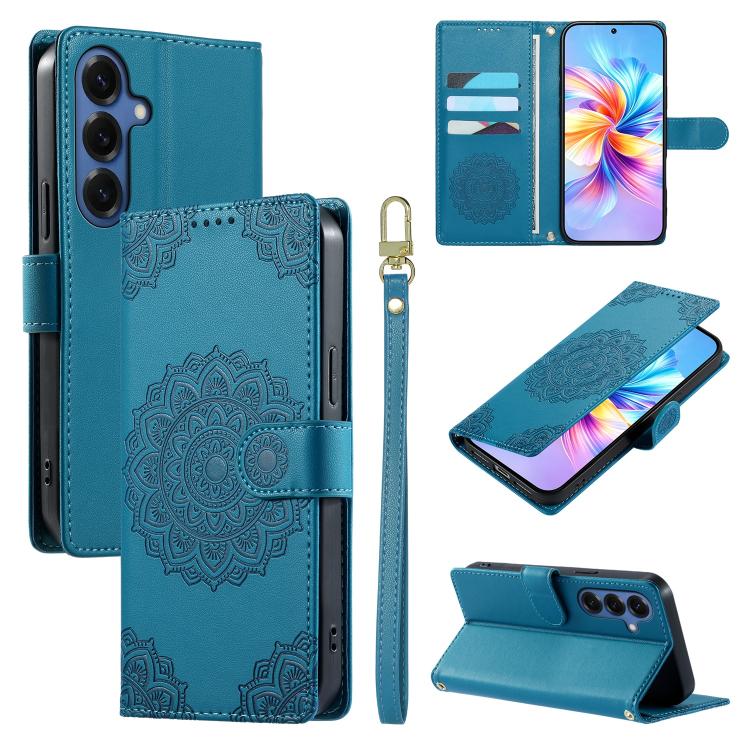 Totem Embossed Magnetic Closure Vegan Leather Phone Case with Strap, For Galaxy S26+ 5G, For Galaxy S26 Edge 5G, For Galaxy S26 Ultra 5G, For Galaxy S26 5G, For Galaxy S25 FE 5G, For Galaxy S25 Edge 5G, For Galaxy S25 5G / S24 5G                       ...
