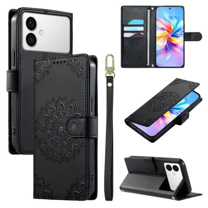 Totem Embossed Magnetic Closure Vegan Leather Phone Case with Strap, For Galaxy S26+ 5G, For Galaxy S26 Edge 5G, For Galaxy S26 Ultra 5G, For Galaxy S26 5G, For Galaxy S25 FE 5G, For Galaxy S25 Edge 5G, For Galaxy S25 5G / S24 5G                       ...