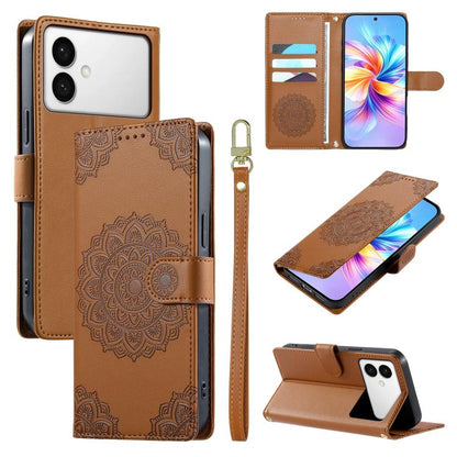 Totem Embossed Magnetic Closure Vegan Leather Phone Case with Strap, For Galaxy S26+ 5G, For Galaxy S26 Edge 5G, For Galaxy S26 Ultra 5G, For Galaxy S26 5G, For Galaxy S25 FE 5G, For Galaxy S25 Edge 5G, For Galaxy S25 5G / S24 5G                       ...