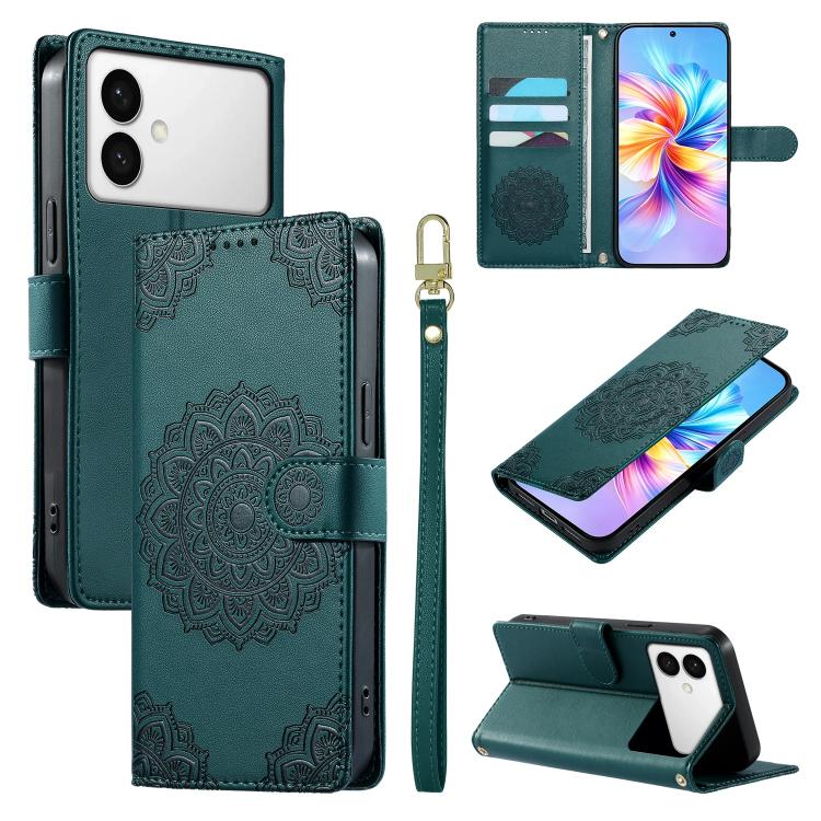 Totem Embossed Magnetic Closure Vegan Leather Phone Case with Strap, For Galaxy S26+ 5G, For Galaxy S26 Edge 5G, For Galaxy S26 Ultra 5G, For Galaxy S26 5G, For Galaxy S25 FE 5G, For Galaxy S25 Edge 5G, For Galaxy S25 5G / S24 5G                       ...