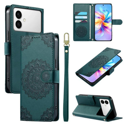 Totem Embossed Magnetic Closure Vegan Leather Phone Case with Strap, For Galaxy S26+ 5G, For Galaxy S26 Edge 5G, For Galaxy S26 Ultra 5G, For Galaxy S26 5G, For Galaxy S25 FE 5G, For Galaxy S25 Edge 5G, For Galaxy S25 5G / S24 5G                       ...