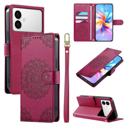 Totem Embossed Magnetic Closure Vegan Leather Phone Case with Strap, For Galaxy S26+ 5G, For Galaxy S26 Edge 5G, For Galaxy S26 Ultra 5G, For Galaxy S26 5G, For Galaxy S25 FE 5G, For Galaxy S25 Edge 5G, For Galaxy S25 5G / S24 5G                       ...