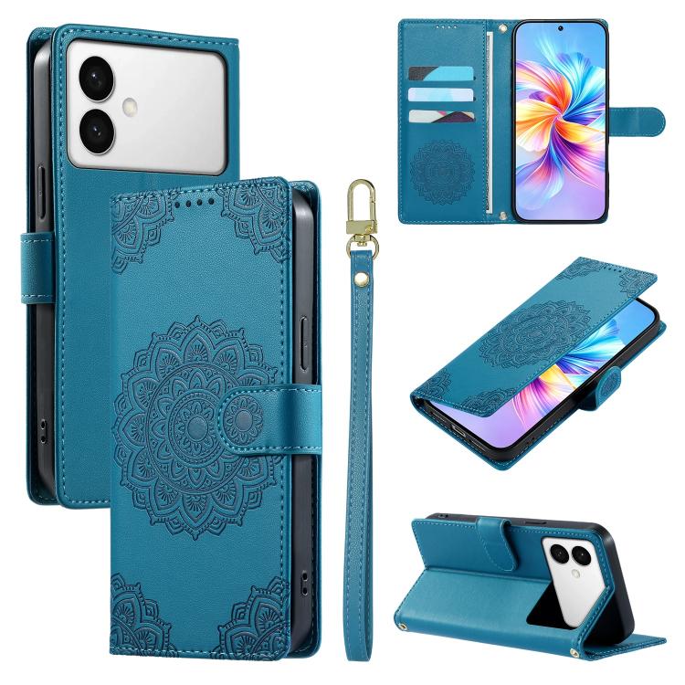 Totem Embossed Magnetic Closure Vegan Leather Phone Case with Strap, For Galaxy S26+ 5G, For Galaxy S26 Edge 5G, For Galaxy S26 Ultra 5G, For Galaxy S26 5G, For Galaxy S25 FE 5G, For Galaxy S25 Edge 5G, For Galaxy S25 5G / S24 5G                       ...