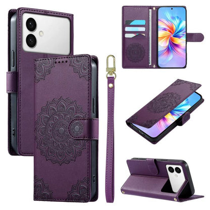 Totem Embossed Magnetic Closure Vegan Leather Phone Case with Strap, For Galaxy S26+ 5G, For Galaxy S26 Edge 5G, For Galaxy S26 Ultra 5G, For Galaxy S26 5G, For Galaxy S25 FE 5G, For Galaxy S25 Edge 5G, For Galaxy S25 5G / S24 5G                       ...