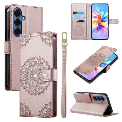 Totem Embossed Magnetic Closure Vegan Leather Phone Case with Strap, For Galaxy S26+ 5G, For Galaxy S26 Edge 5G, For Galaxy S26 Ultra 5G, For Galaxy S26 5G, For Galaxy S25 FE 5G, For Galaxy S25 Edge 5G, For Galaxy S25 5G / S24 5G                       ...