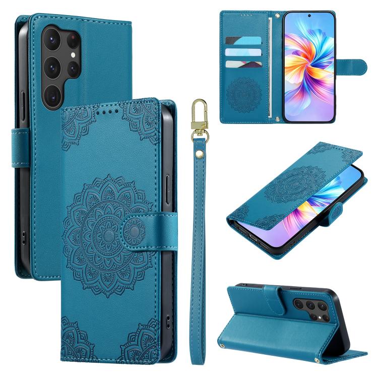 Totem Embossed Magnetic Closure Vegan Leather Phone Case with Strap, For Galaxy S26+ 5G, For Galaxy S26 Edge 5G, For Galaxy S26 Ultra 5G, For Galaxy S26 5G, For Galaxy S25 FE 5G, For Galaxy S25 Edge 5G, For Galaxy S25 5G / S24 5G                       ...