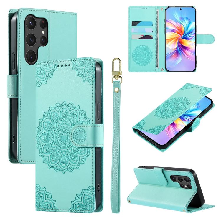 Totem Embossed Magnetic Closure Vegan Leather Phone Case with Strap, For Galaxy S26+ 5G, For Galaxy S26 Edge 5G, For Galaxy S26 Ultra 5G, For Galaxy S26 5G, For Galaxy S25 FE 5G, For Galaxy S25 Edge 5G, For Galaxy S25 5G / S24 5G                       ...