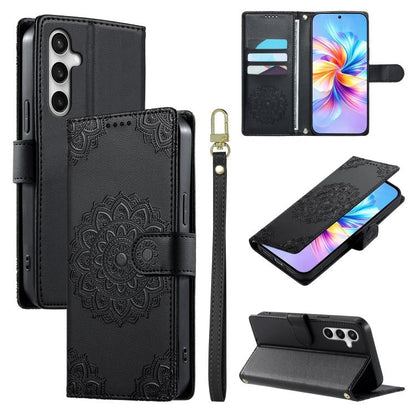 Totem Embossed Magnetic Closure Vegan Leather Phone Case with Strap, For Galaxy S26+ 5G, For Galaxy S26 Edge 5G, For Galaxy S26 Ultra 5G, For Galaxy S26 5G, For Galaxy S25 FE 5G, For Galaxy S25 Edge 5G, For Galaxy S25 5G / S24 5G                       ...