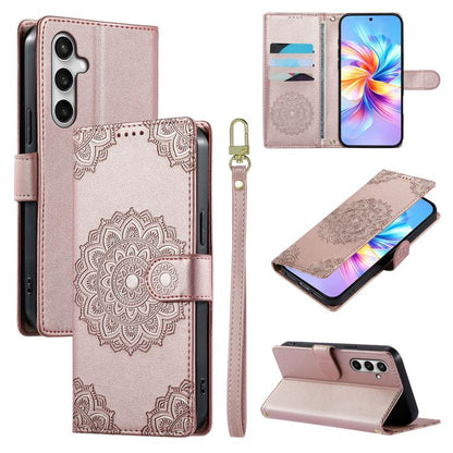 Totem Embossed Magnetic Closure Vegan Leather Phone Case with Strap, For Galaxy S26+ 5G, For Galaxy S26 Edge 5G, For Galaxy S26 Ultra 5G, For Galaxy S26 5G, For Galaxy S25 FE 5G, For Galaxy S25 Edge 5G, For Galaxy S25 5G / S24 5G                       ...