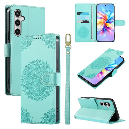 Totem Embossed Magnetic Closure Vegan Leather Phone Case with Strap, For Galaxy S26+ 5G, For Galaxy S26 Edge 5G, For Galaxy S26 Ultra 5G, For Galaxy S26 5G, For Galaxy S25 FE 5G, For Galaxy S25 Edge 5G, For Galaxy S25 5G / S24 5G                       ...