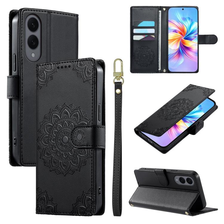 Totem Embossed Magnetic Closure Vegan Leather Phone Case with Strap, For Galaxy S26+ 5G, For Galaxy S26 Edge 5G, For Galaxy S26 Ultra 5G, For Galaxy S26 5G, For Galaxy S25 FE 5G, For Galaxy S25 Edge 5G, For Galaxy S25 5G / S24 5G                       ...