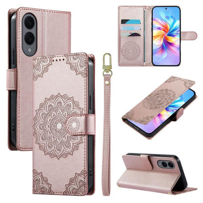 Totem Embossed Magnetic Closure Vegan Leather Phone Case with Strap, For Galaxy S26+ 5G, For Galaxy S26 Edge 5G, For Galaxy S26 Ultra 5G, For Galaxy S26 5G, For Galaxy S25 FE 5G, For Galaxy S25 Edge 5G, For Galaxy S25 5G / S24 5G                       ...