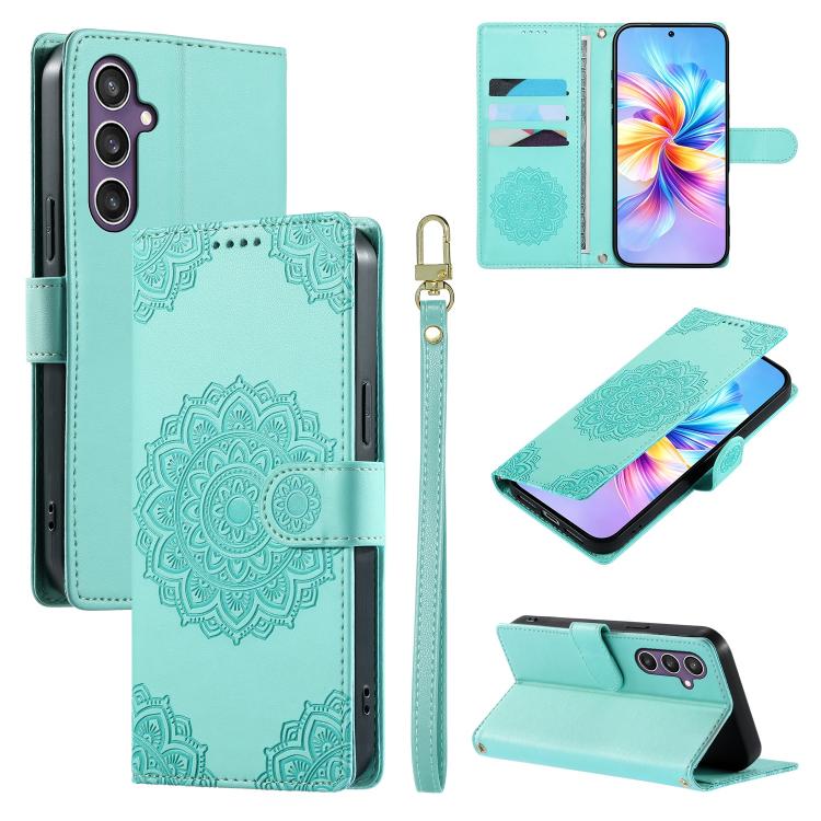 Totem Embossed Magnetic Closure Vegan Leather Phone Case with Strap, For Galaxy S26+ 5G, For Galaxy S26 Edge 5G, For Galaxy S26 Ultra 5G, For Galaxy S26 5G, For Galaxy S25 FE 5G, For Galaxy S25 Edge 5G, For Galaxy S25 5G / S24 5G                       ...