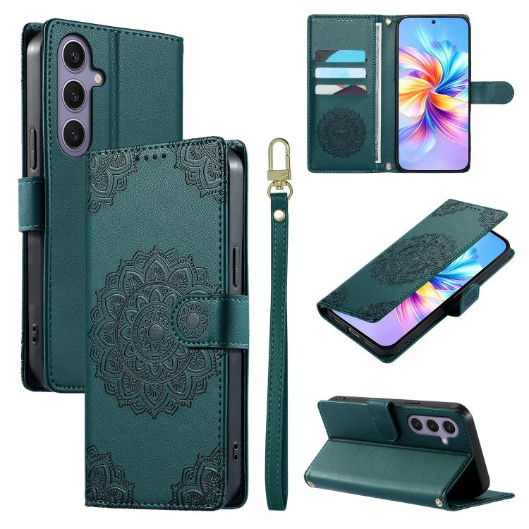 Totem Embossed Magnetic Closure Vegan Leather Phone Case with Strap, For Galaxy S26+ 5G, For Galaxy S26 Edge 5G, For Galaxy S26 Ultra 5G, For Galaxy S26 5G, For Galaxy S25 FE 5G, For Galaxy S25 Edge 5G, For Galaxy S25 5G / S24 5G                       ...