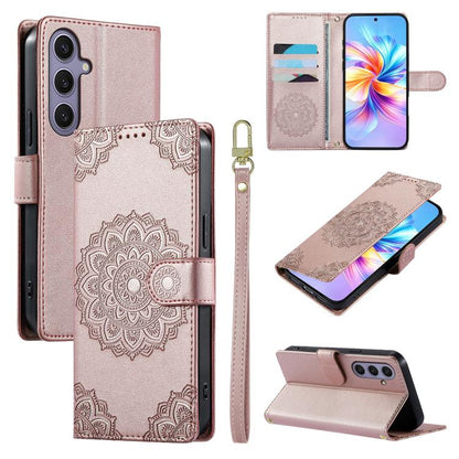 Totem Embossed Magnetic Closure Vegan Leather Phone Case with Strap, For Galaxy S26+ 5G, For Galaxy S26 Edge 5G, For Galaxy S26 Ultra 5G, For Galaxy S26 5G, For Galaxy S25 FE 5G, For Galaxy S25 Edge 5G, For Galaxy S25 5G / S24 5G                       ...