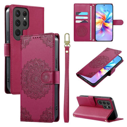 Totem Embossed Magnetic Closure Vegan Leather Phone Case with Strap, For Galaxy S26+ 5G, For Galaxy S26 Edge 5G, For Galaxy S26 Ultra 5G, For Galaxy S26 5G, For Galaxy S25 FE 5G, For Galaxy S25 Edge 5G, For Galaxy S25 5G / S24 5G                       ...