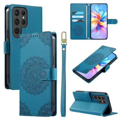 Totem Embossed Magnetic Closure Vegan Leather Phone Case with Strap, For Galaxy S26+ 5G, For Galaxy S26 Edge 5G, For Galaxy S26 Ultra 5G, For Galaxy S26 5G, For Galaxy S25 FE 5G, For Galaxy S25 Edge 5G, For Galaxy S25 5G / S24 5G                       ...