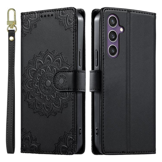 Totem Embossed Magnetic Closure Vegan Leather Phone Case with Strap, For Galaxy S23 FE 5G, For Galaxy S23 Ultra 5G, For Galaxy S23+ 5G, For Galaxy S23 5G, For Galaxy S20 FE, For Galaxy S22 Ultra 5G, For Galaxy S22+ 5G, For Galaxy S22 5G                ...