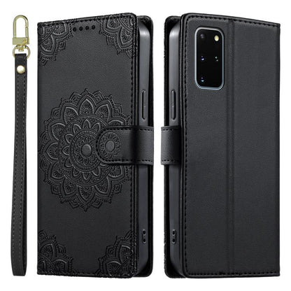 Totem Embossed Magnetic Closure Vegan Leather Phone Case with Strap, For Galaxy S20+ 5G, For Galaxy S20