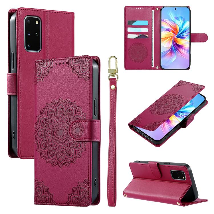 Totem Embossed Magnetic Closure Vegan Leather Phone Case with Strap, For Galaxy S20+ 5G, For Galaxy S20