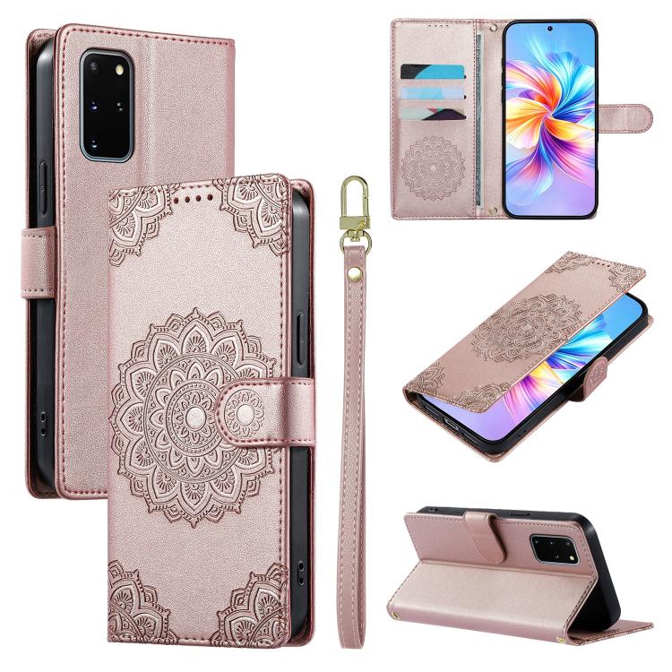 Totem Embossed Magnetic Closure Vegan Leather Phone Case with Strap, For Galaxy S20+ 5G, For Galaxy S20