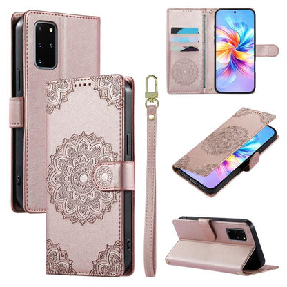 Totem Embossed Magnetic Closure Vegan Leather Phone Case with Strap, For Galaxy S20+ 5G, For Galaxy S20
