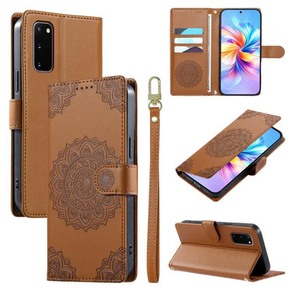 Totem Embossed Magnetic Closure Vegan Leather Phone Case with Strap, For Galaxy S20+ 5G, For Galaxy S20