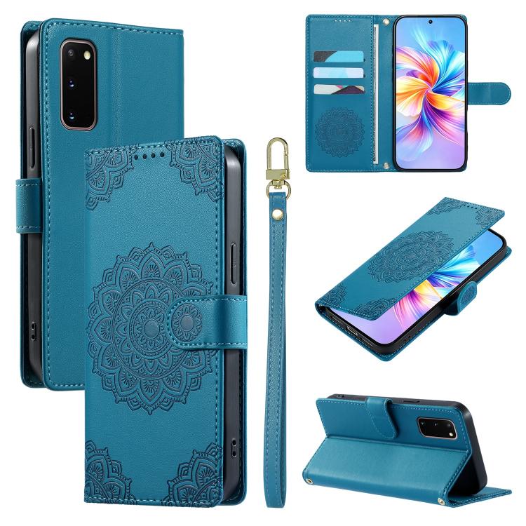 Totem Embossed Magnetic Closure Vegan Leather Phone Case with Strap, For Galaxy S20+ 5G, For Galaxy S20