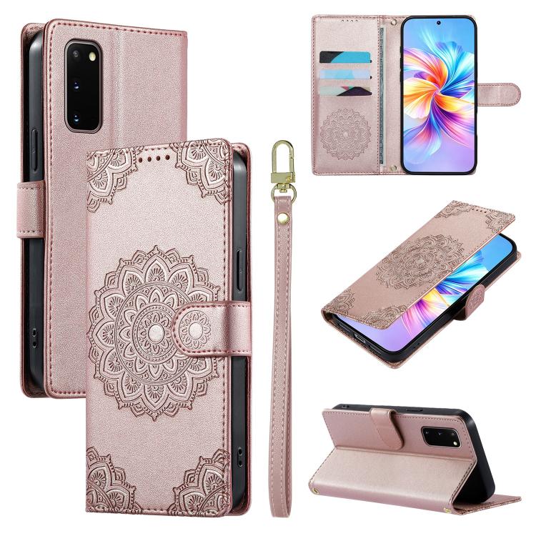 Totem Embossed Magnetic Closure Vegan Leather Phone Case with Strap, For Galaxy S20+ 5G, For Galaxy S20