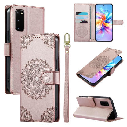 Totem Embossed Magnetic Closure Vegan Leather Phone Case with Strap, For Galaxy S20+ 5G, For Galaxy S20