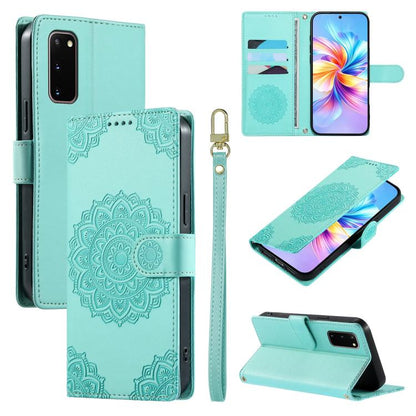Totem Embossed Magnetic Closure Vegan Leather Phone Case with Strap, For Galaxy S20+ 5G, For Galaxy S20