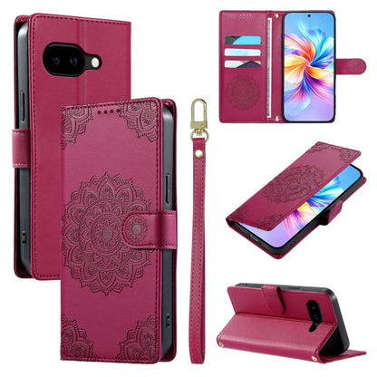 Totem Embossed Magnetic Closure Vegan Leather Phone Case with Strap, For Google Pixel 11 Pro XL, For Google Pixel 11 / 11 Pro, For Google Pixel 10a, For Google Pixel 9a, For Google Pixel 9 Pro XL, For Google Pixel 9, For Google Pixel 8a                ...