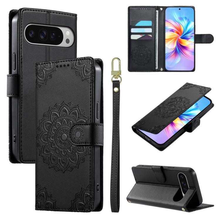 Totem Embossed Magnetic Closure Vegan Leather Phone Case with Strap, For Google Pixel 11 Pro XL, For Google Pixel 11 / 11 Pro, For Google Pixel 10a, For Google Pixel 9a, For Google Pixel 9 Pro XL, For Google Pixel 9, For Google Pixel 8a                ...