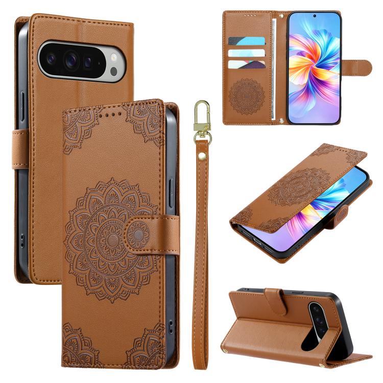 Totem Embossed Magnetic Closure Vegan Leather Phone Case with Strap, For Google Pixel 11 Pro XL, For Google Pixel 11 / 11 Pro, For Google Pixel 10a, For Google Pixel 9a, For Google Pixel 9 Pro XL, For Google Pixel 9, For Google Pixel 8a                ...