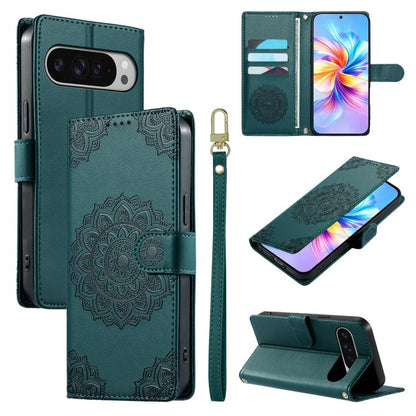 Totem Embossed Magnetic Closure Vegan Leather Phone Case with Strap, For Google Pixel 11 Pro XL, For Google Pixel 11 / 11 Pro, For Google Pixel 10a, For Google Pixel 9a, For Google Pixel 9 Pro XL, For Google Pixel 9, For Google Pixel 8a                ...