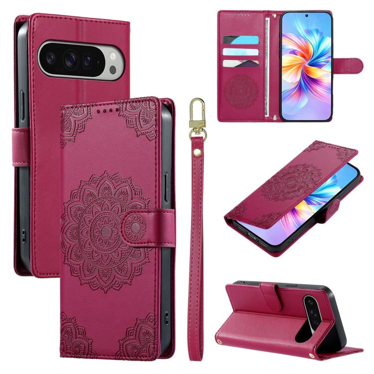 Totem Embossed Magnetic Closure Vegan Leather Phone Case with Strap, For Google Pixel 11 Pro XL, For Google Pixel 11 / 11 Pro, For Google Pixel 10a, For Google Pixel 9a, For Google Pixel 9 Pro XL, For Google Pixel 9, For Google Pixel 8a                ...
