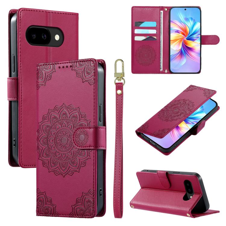 Totem Embossed Magnetic Closure Vegan Leather Phone Case with Strap, For Google Pixel 11 Pro XL, For Google Pixel 11 / 11 Pro, For Google Pixel 10a, For Google Pixel 9a, For Google Pixel 9 Pro XL, For Google Pixel 9, For Google Pixel 8a                ...