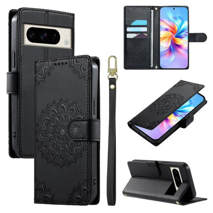 Totem Embossed Magnetic Closure Vegan Leather Phone Case with Strap, For Google Pixel 11 Pro XL, For Google Pixel 11 / 11 Pro, For Google Pixel 10a, For Google Pixel 9a, For Google Pixel 9 Pro XL, For Google Pixel 9, For Google Pixel 8a                ...
